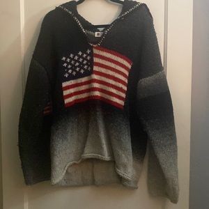 Vintage Peruvian handmade American flag sweater